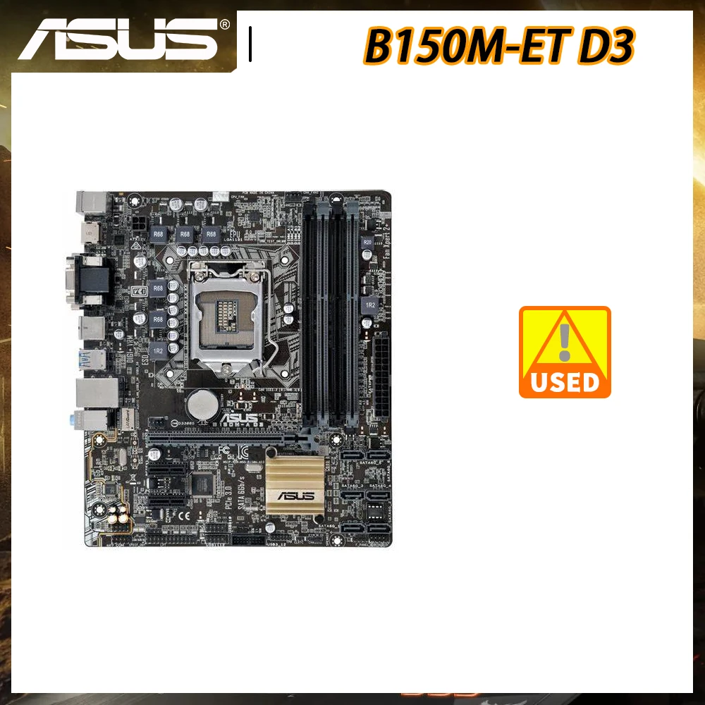 

ASUS B150M-ET D3 LGA 1151 DDr3 PCI-E 3.0 Intel B150 ATX 64GB Core i7/i5/i3/Pentium/Celeron