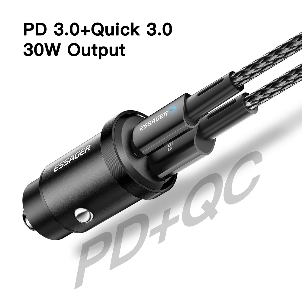Зарядное устройство Essager автомобильное с USB-портом 30 Вт QC 3 0 5 А |