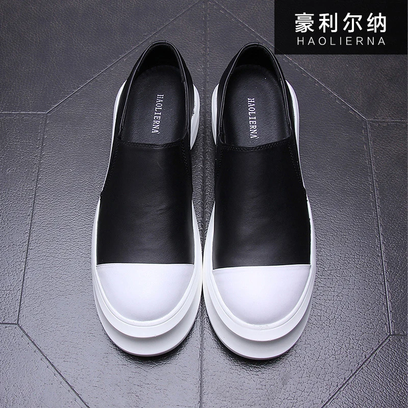 Thick Bottomed Breathable Natural Leather Casual Shoes men designer shoes men high quality autumn spring British retro cowhide