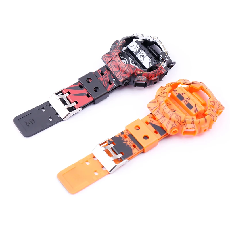 Ремешок резиновый для часов подходит Casio G-SHOCK GA GD GAX GLS100 110 120 мужские и женские