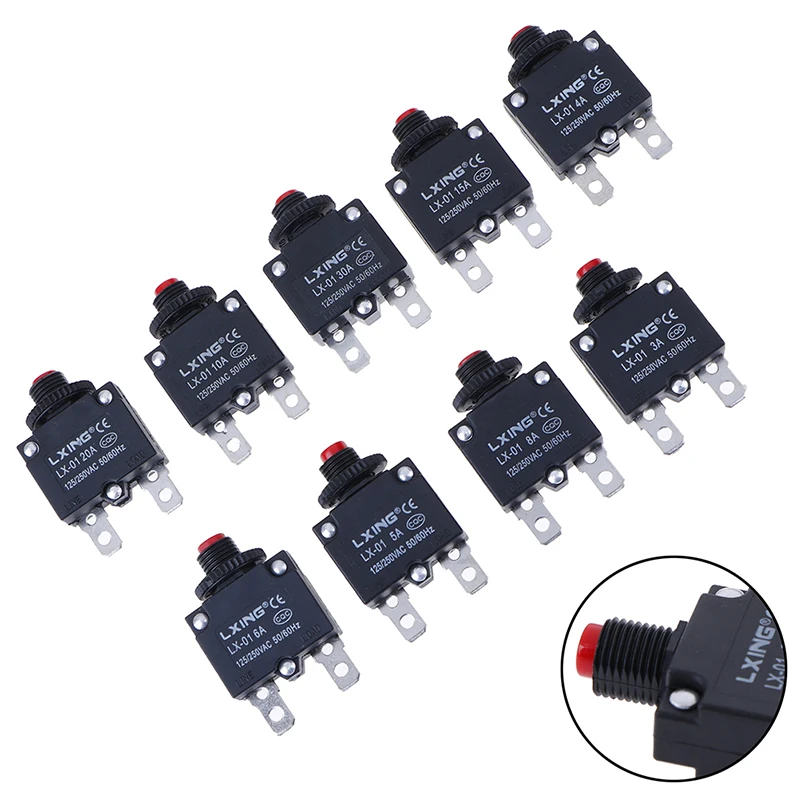 

Circuit Breaker Overload Protector Switch Fuse 3A 4A 5A 6A 8A 10A 15A 20A 30A