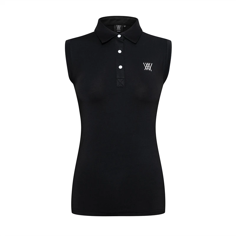 Summer new golf apparel ladies tops sleeveless T-shirt GOLF outdoor sports fashion standing collar shirt