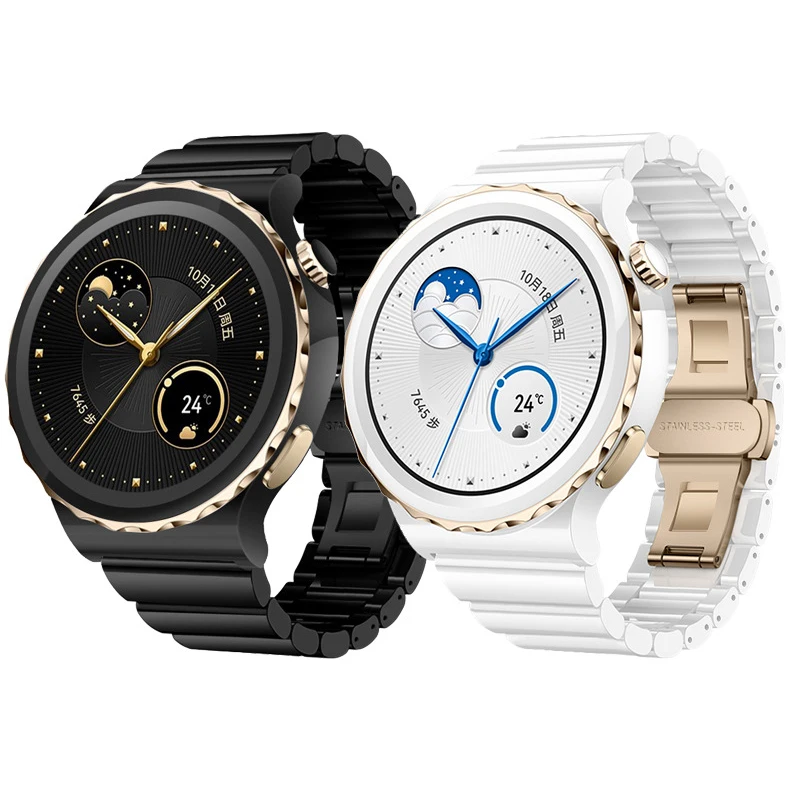 

Ремешок керамический для Huawei Watch GT 3 Pro, белый браслет для наручных часов Huawei Watch GT 2 Pro GT2e GT GT3 46 43 мм, 20 мм 22 мм