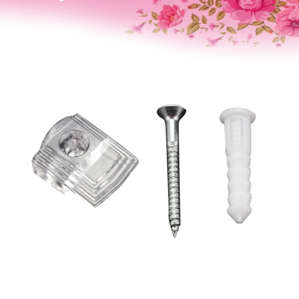 

Mirror Hanging Kit Holder Clear Wall Forclips Wardrobe Mounting Clipwith Screw Frameless