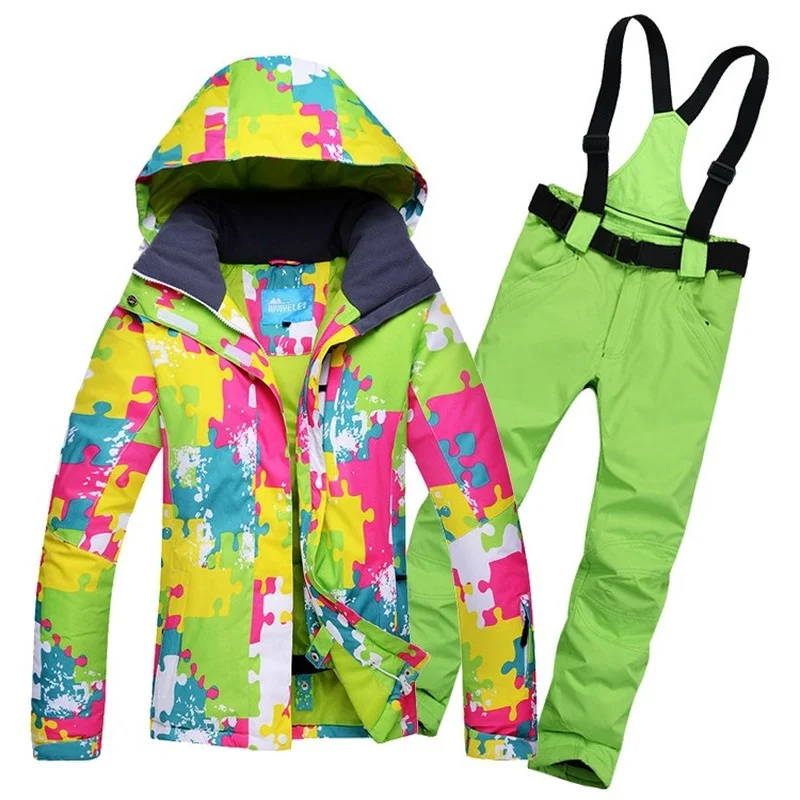 Ski Jumpsuit Suit With Men's And Women's Outdoor Waterproof Warm Single Double Board Clothing Lovers
