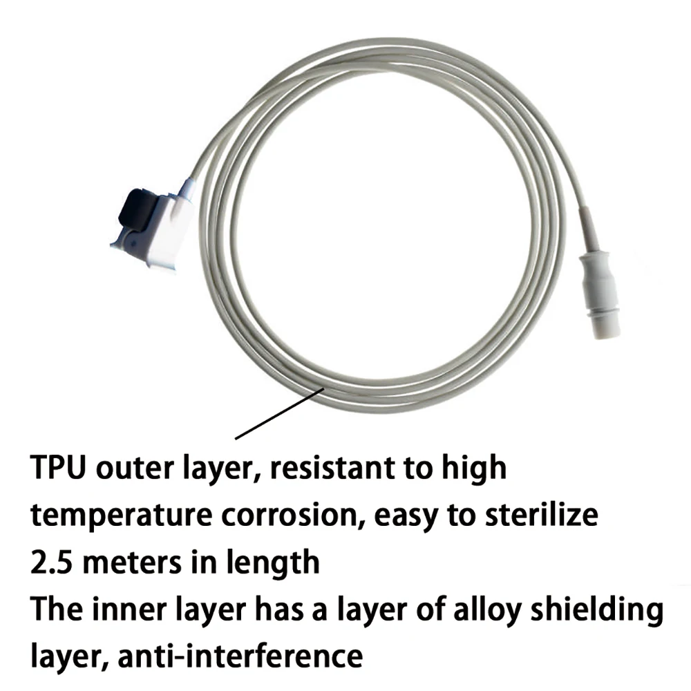Совместим с DATASCOPE 8-контактным монитором. Многоразовый зонд Spo2 разъем кислорода в