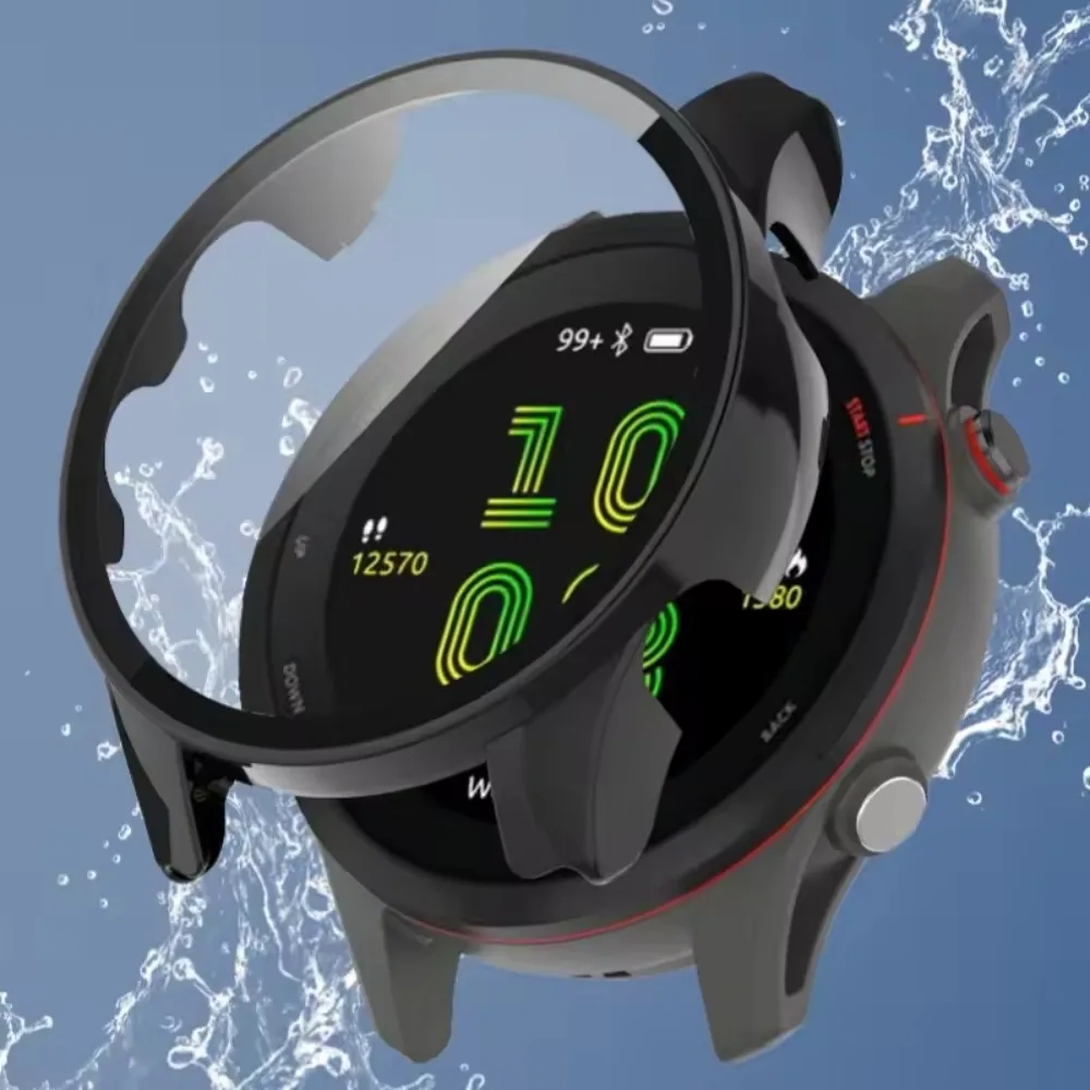 Фото Чехол из стекла + ПК для Garmin Forerunner 165 265 965 HD, закаленный универсальный защитный чехол для экрана Garmin Venu 3/Vivoactive 5 №2
