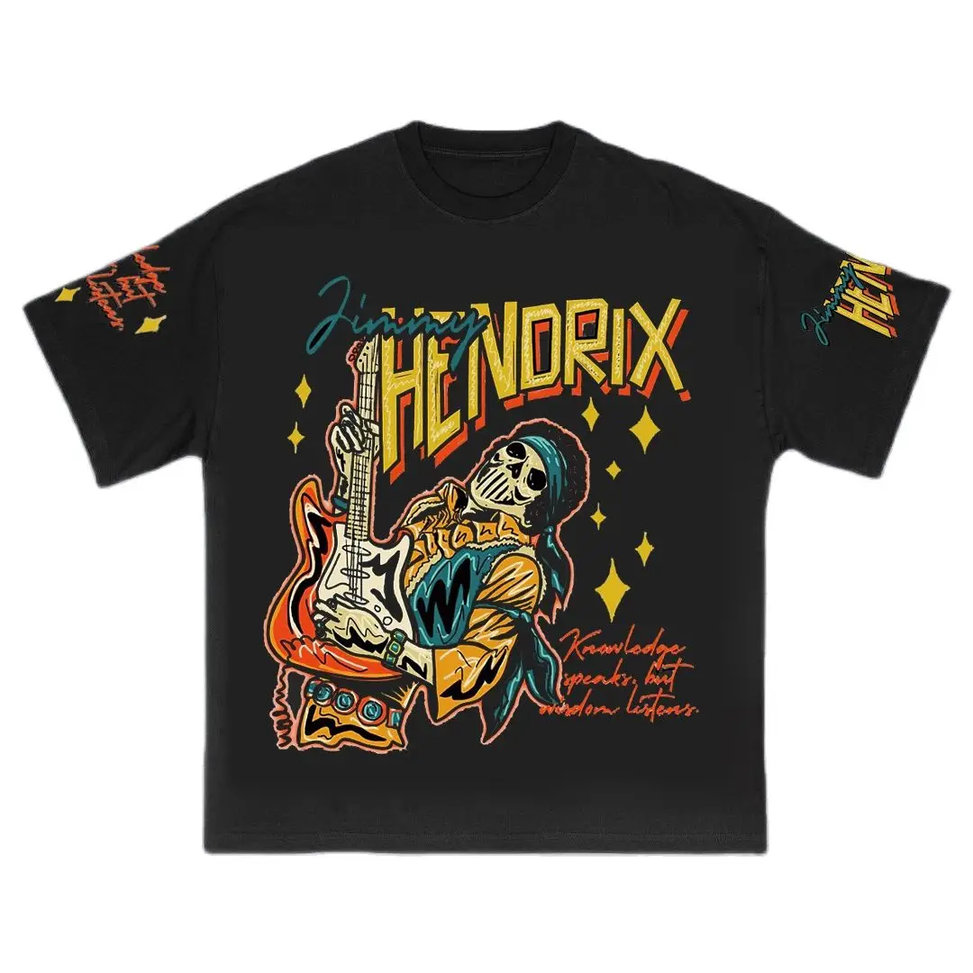 

Vintage Streetwear Skull Print Men's T-Shirt O-Neck Short Sleeve Casual Breathable Oversized Male 2023 Summer Top Men Clothing