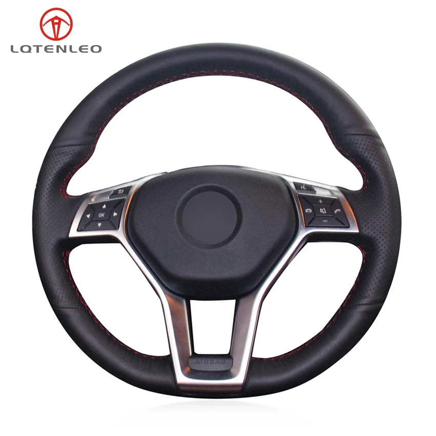 

Black Genuine Leather Car Steering Wheel Cover for Mercedes Benz A-Class CLA-Class C-Class CLS-Class CLS350 SLK-Class