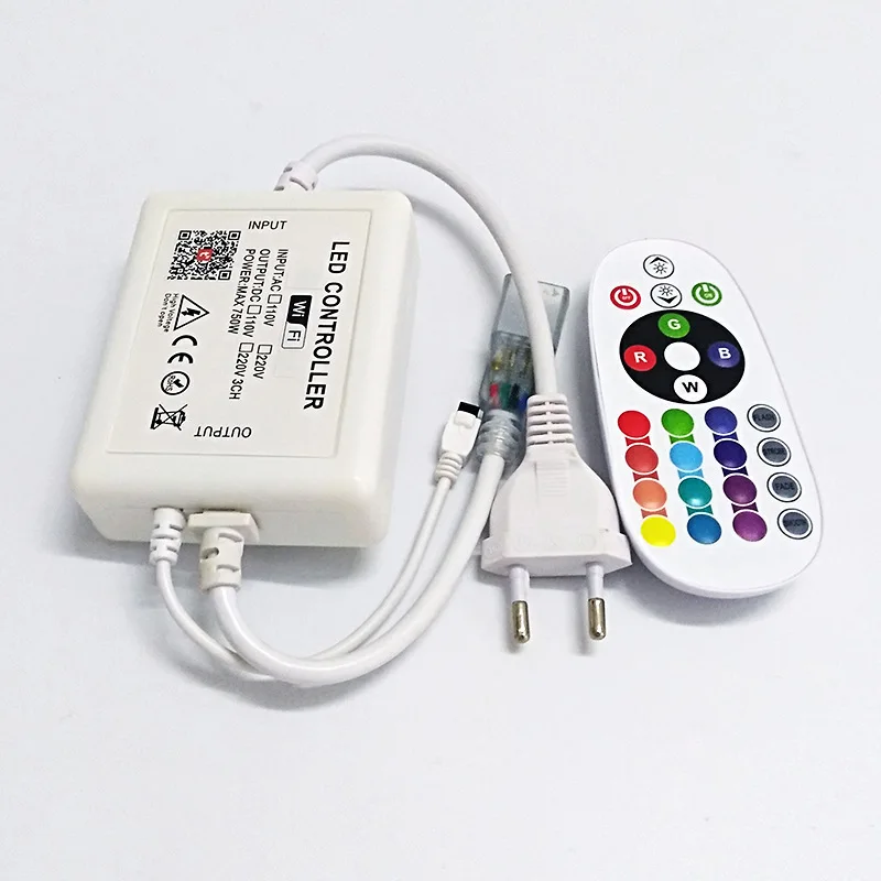 

Tuya APP Smart WIFI Led Controller AC 110V 220V Rgb Controller Light Strip IR 24 Keys Remote Lamp for RGB Led Strip Lights