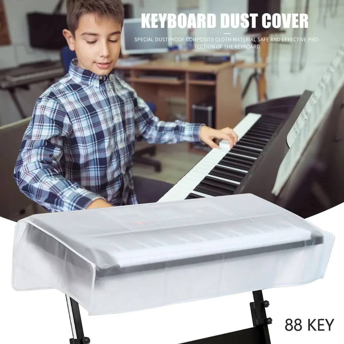 

Translucent Digital Electronics 88 Keys Electronic Piano Keyboard Dust Protection Case Cover - Shield Against Dust Damage.