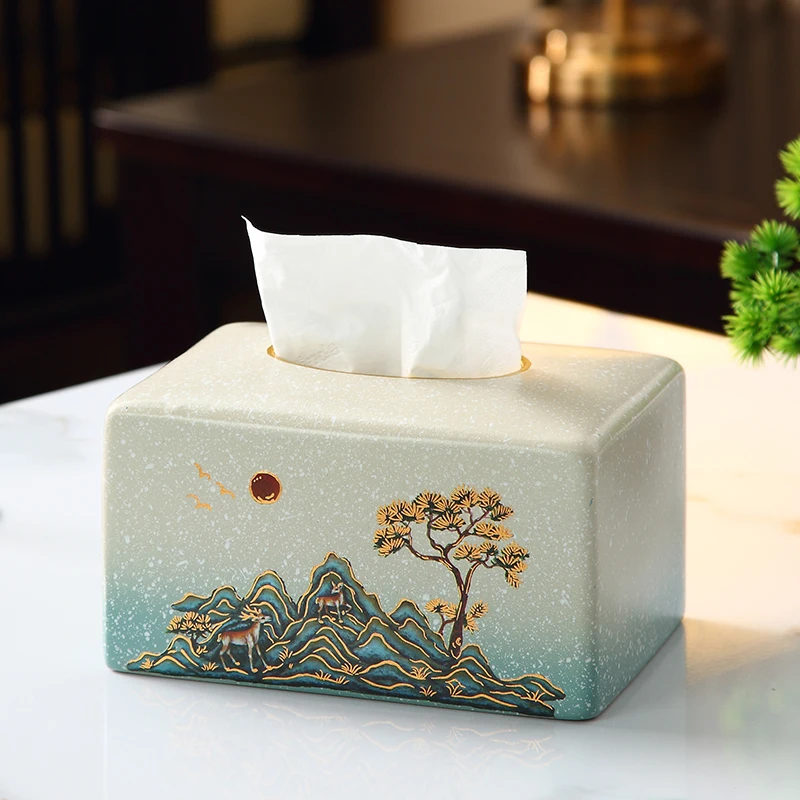 

Chinese style Tissue Box Fashion Elegant Household living Room Desktop Towel Napkin Tissue Holder