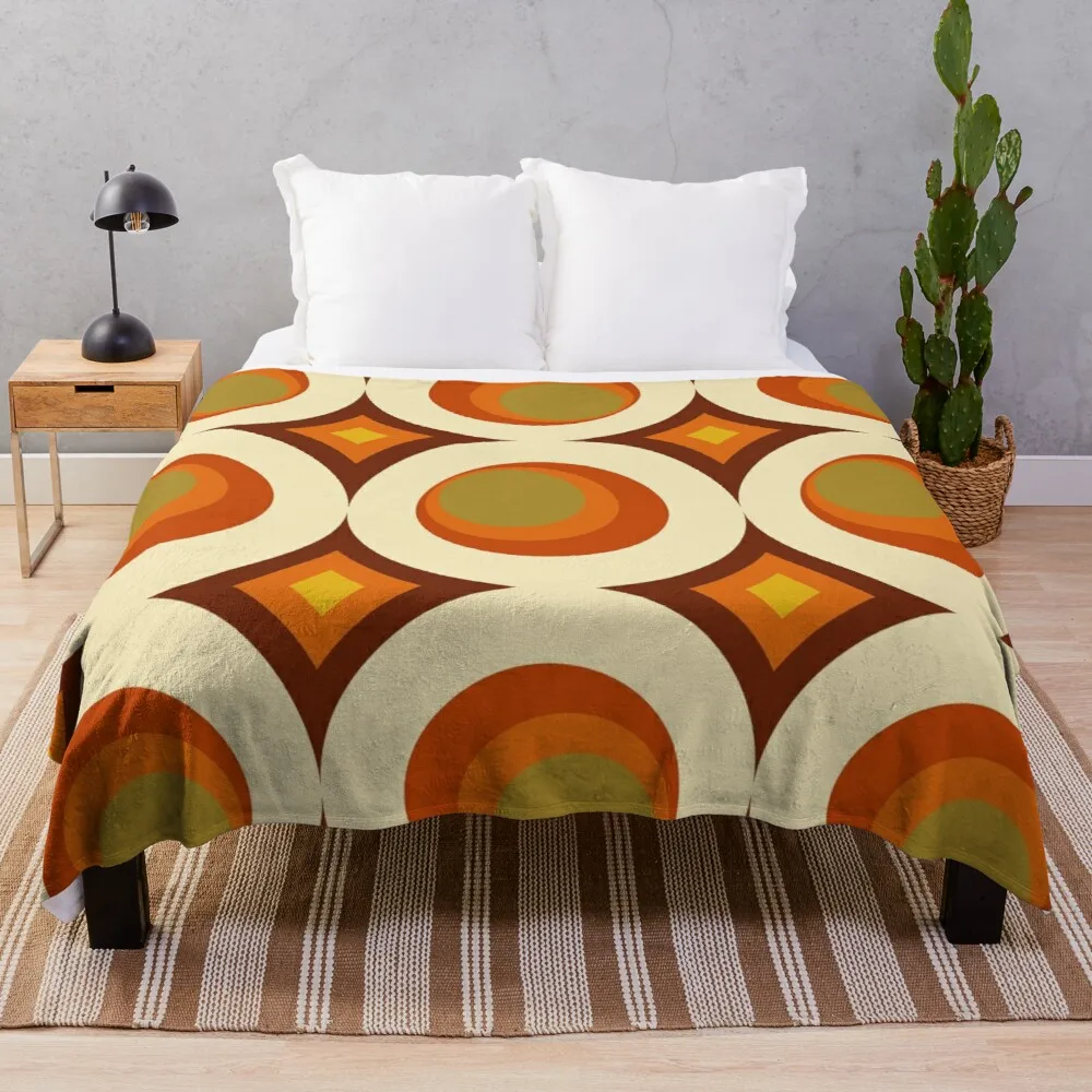 

Meados do século 70s moderno lance cobertor sofás decorativo cobertor cobertor fino grande malha xadrez