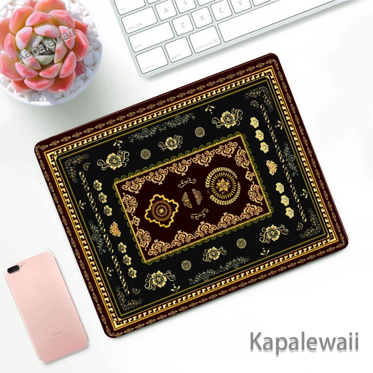 

Mini Mat Persian Carpet Mousepad Carpet Pattern Cup laptop PC Mouse Pad Retro Style with Fring Home Office Table Decor Craft Pad