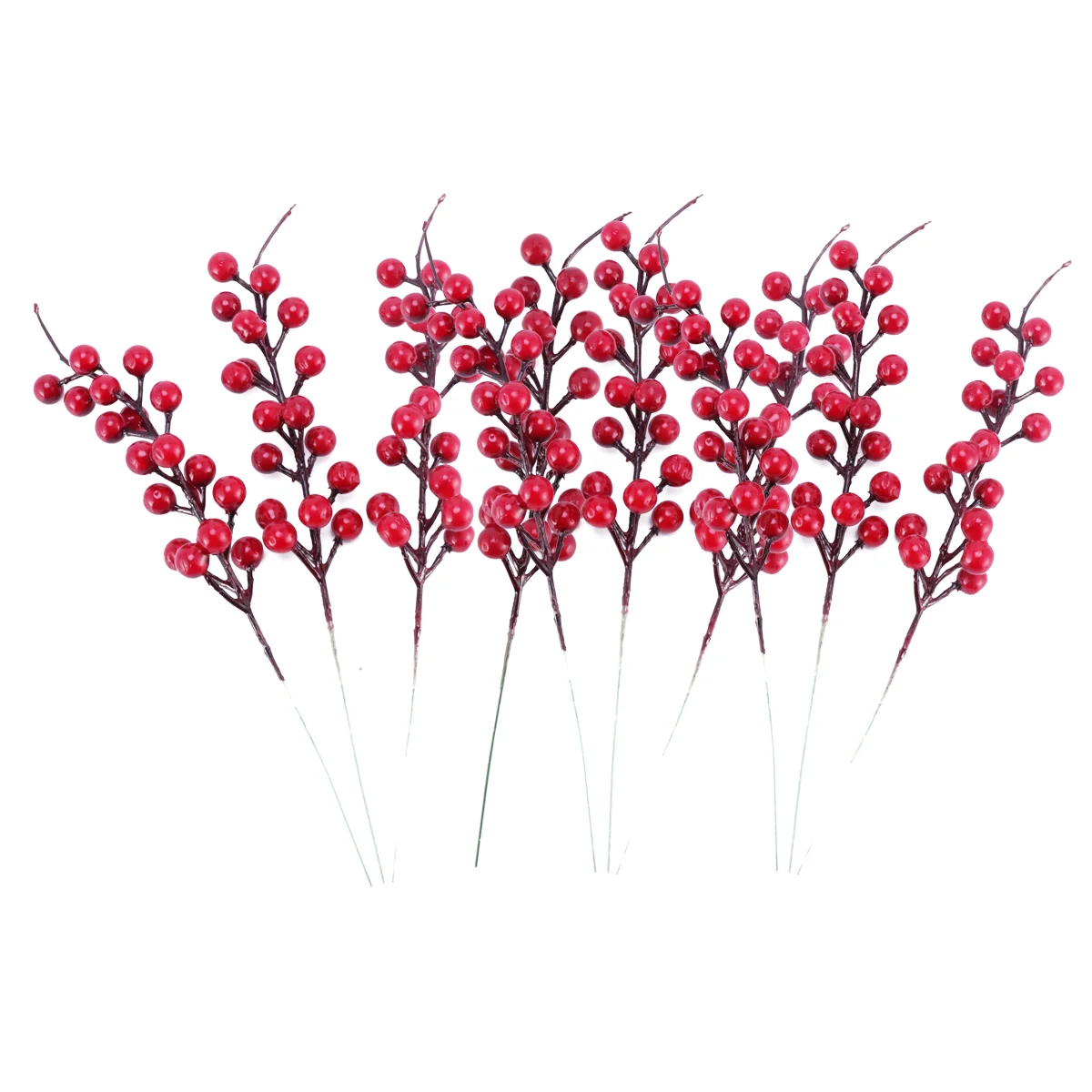 

Berry Red Artificial Christmas Xmasflower Simulation Decor Branches Stems Berries Simulated Decoration Home Color Realistic Tree