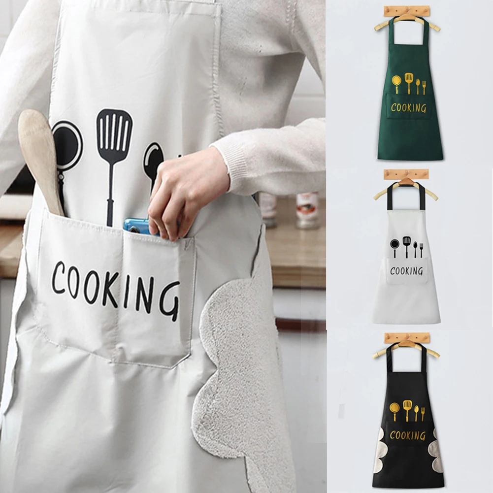 

Кухонный домашний кухонный фартук для приготовления пищи для мужчин и женщин маслостойкий водонепроницаемый пояс для взрослых модные кофе...