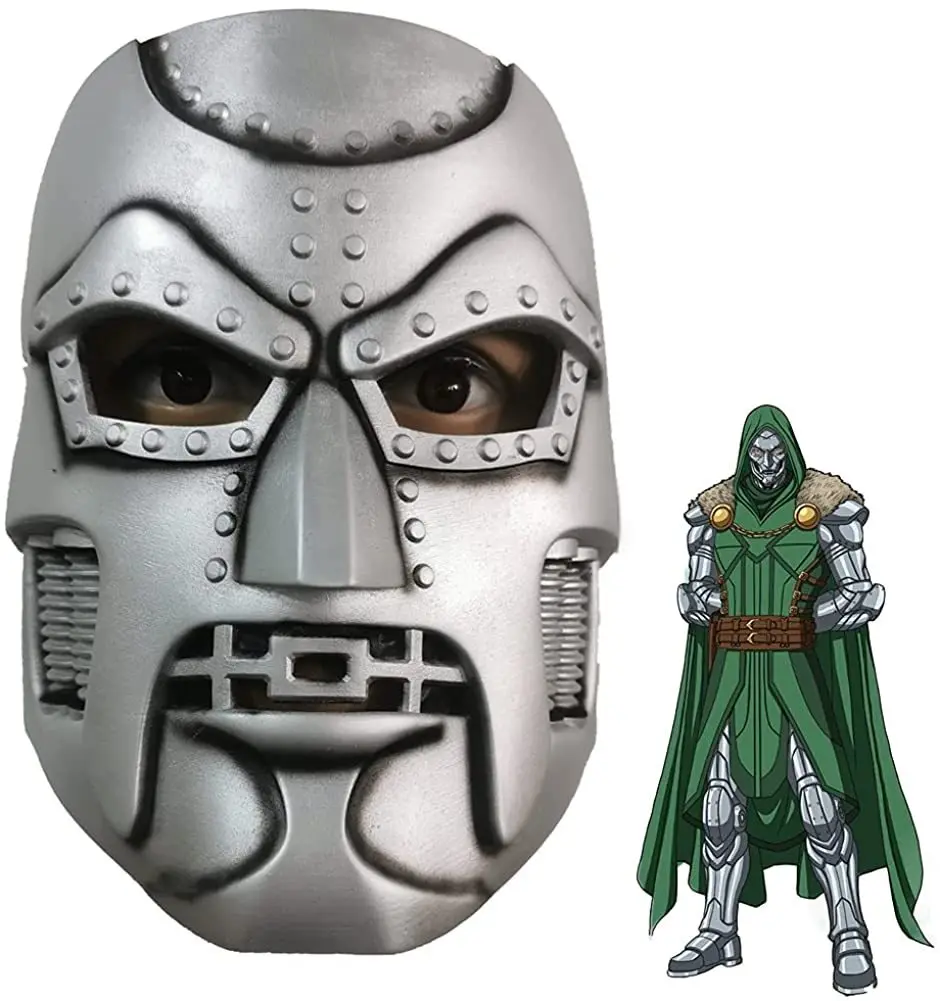 Superhero Dr Doom Cosplay Mask Victor Von Doom Latex Helmet Mask Halloween Party Costume Accessories Props images - 6