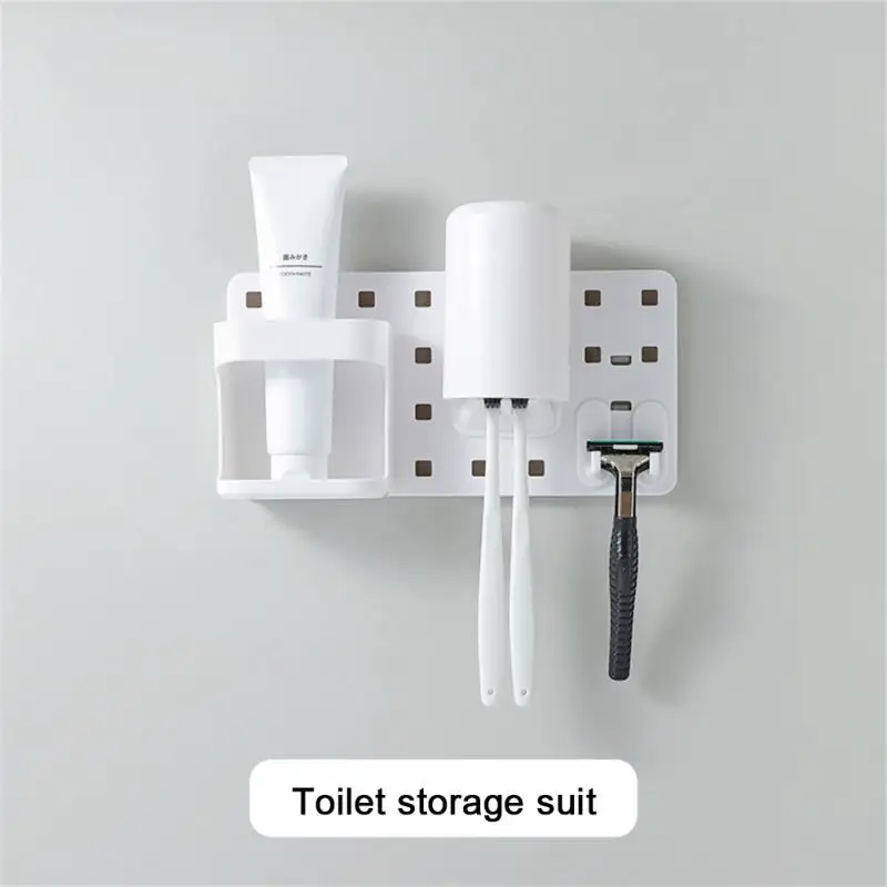 

Plastic Kitchen Rack Punch-free Self-adhesive Wall Shelf Multi-layer Home Hole Board Shelf Home Gadget Storage Holders