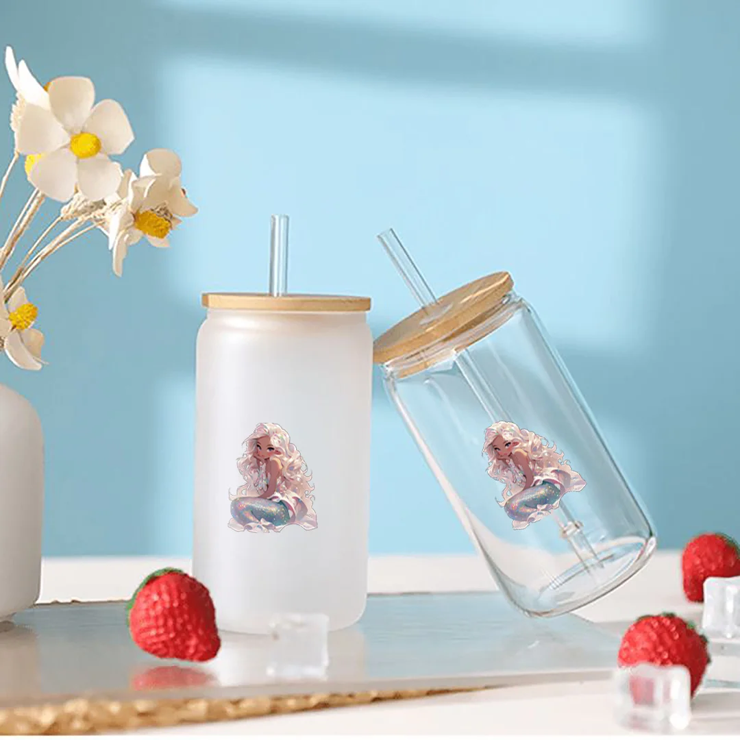 8 шт. водонепроницаемые наклейки на кружки русалка