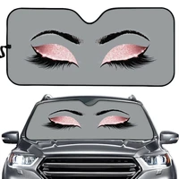 women big eyes with long eyelash printed car sunshade custom your name auto accessories car window windscreen covers