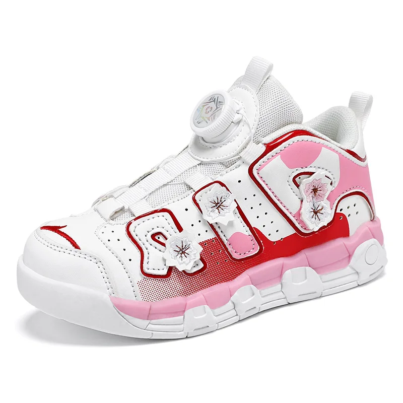 

2023 New Hot Sales Children's Cute Sakura Girls Rotary Buckle Fashion Casual Shoes Girls Trendy Sports Shoes Running Shoes
