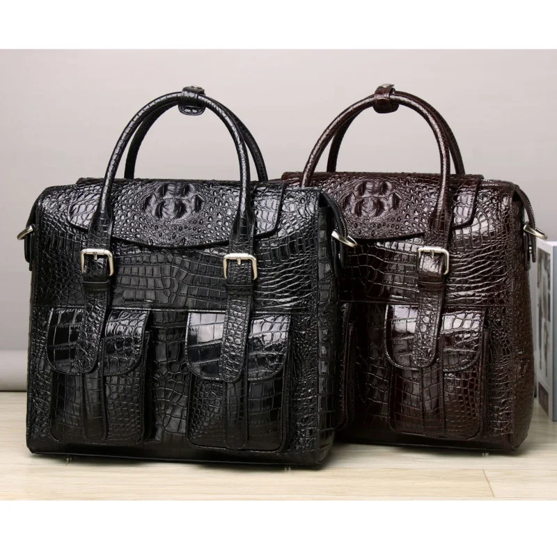 New Men's Luxury Business Briefcase High Quality Single Shoulder Bags Genuine Laptop Bag Leather Large Capacity Fashion Handbag