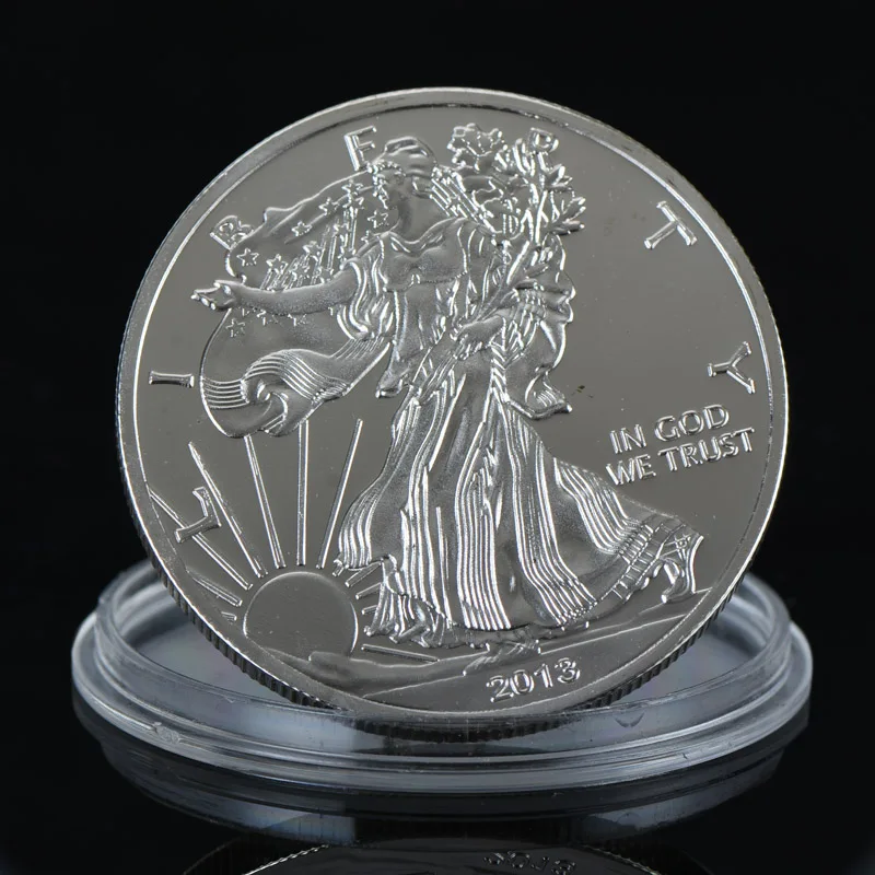 

USA Liberty Eagle Morgan Dollar Challenge Coin American Silver Plated Commemorative Coin Souvenir Gift for Collection Home Decor