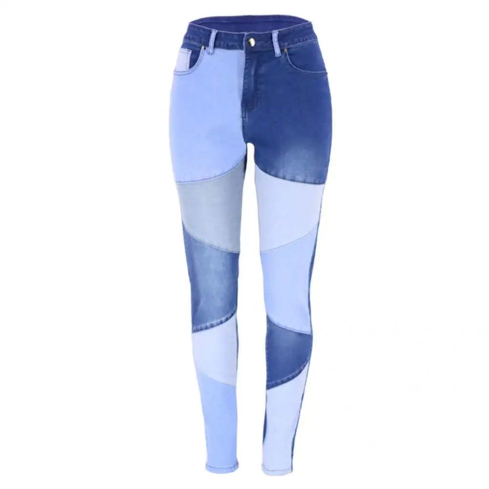 

Denim Women Jeans High Elasticity Slim Denim Women Patchwork Slim Jeans