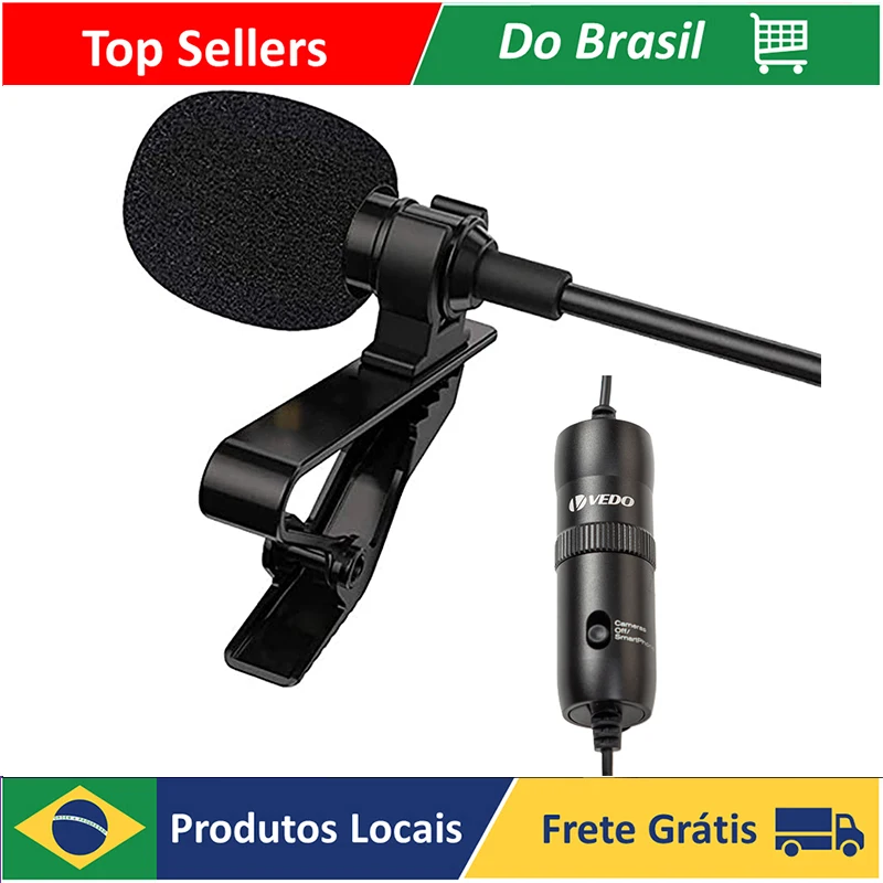 

VEDO 3.5mm Mini Lavalier Microphone Metal Clip Jack Lapel Mic Car Audio Microphone For Mobile Phone Laptop Speaking Vocal Radio