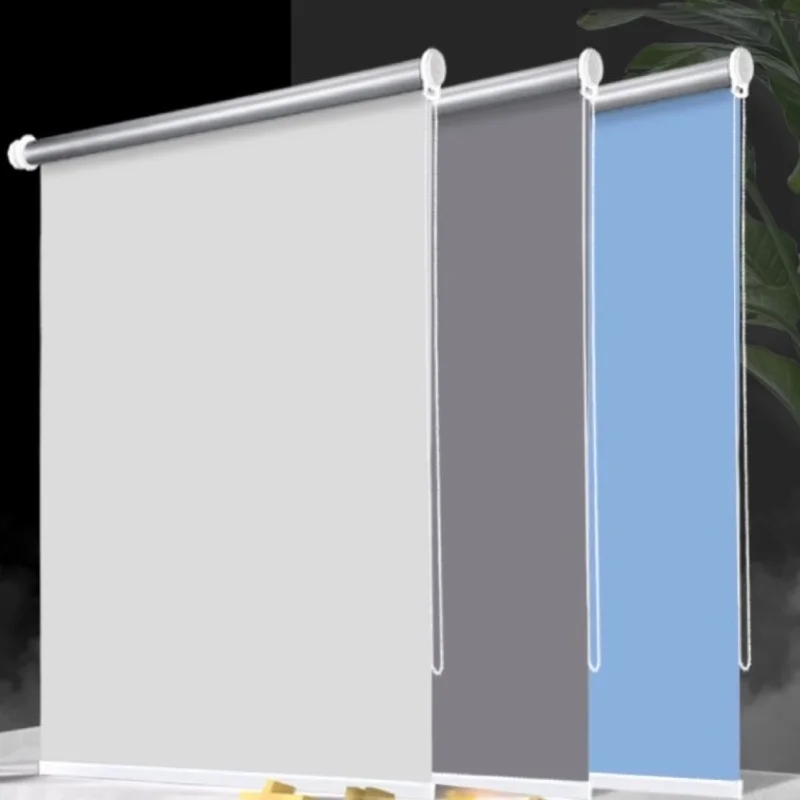 Перфорированное крепление Ручные рулонные жалюзи 100% затемнение Солнцезащитный