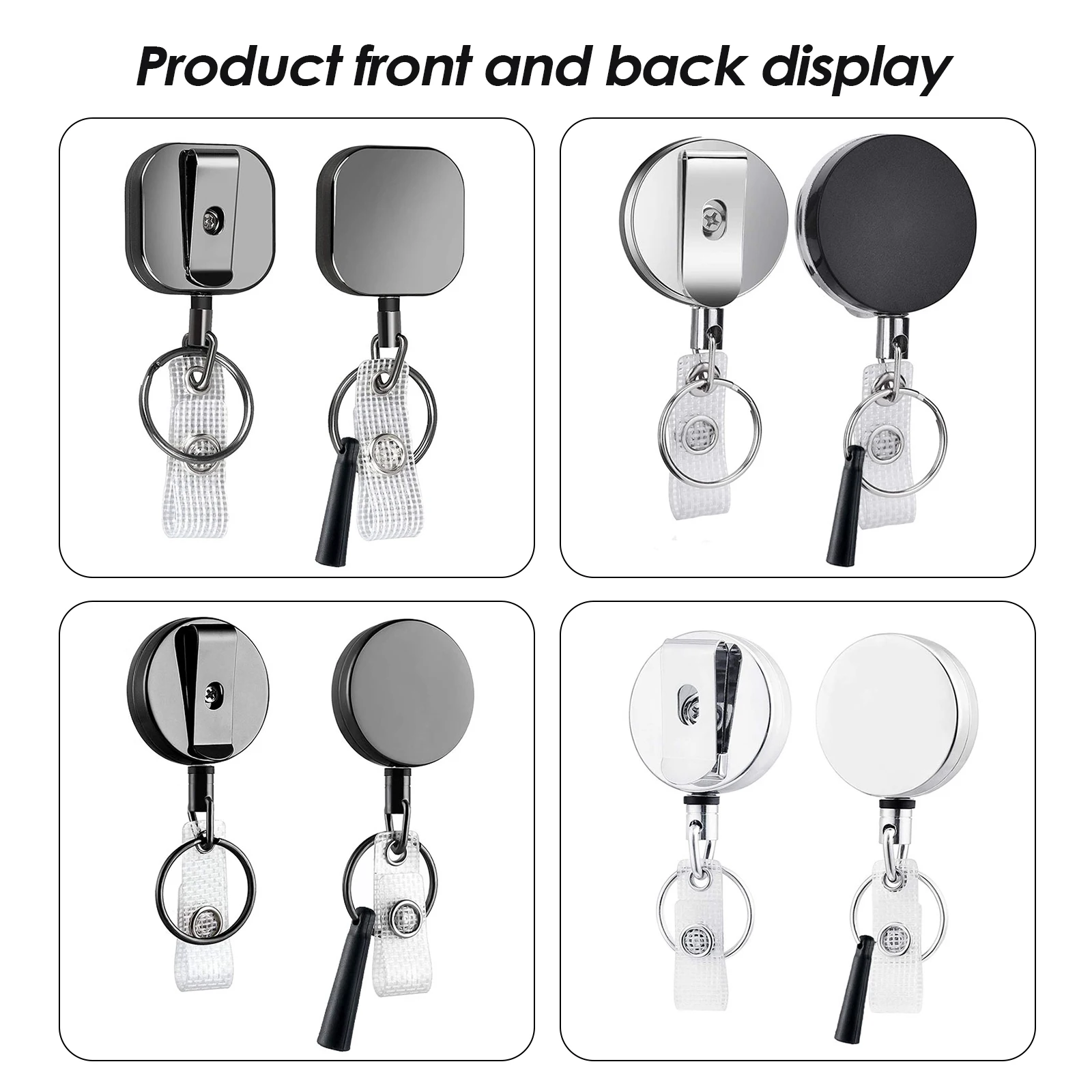 

Ruiyele 4-piece retractable keychain heavy retractable badge clip reel Mu writing accessories pen holder