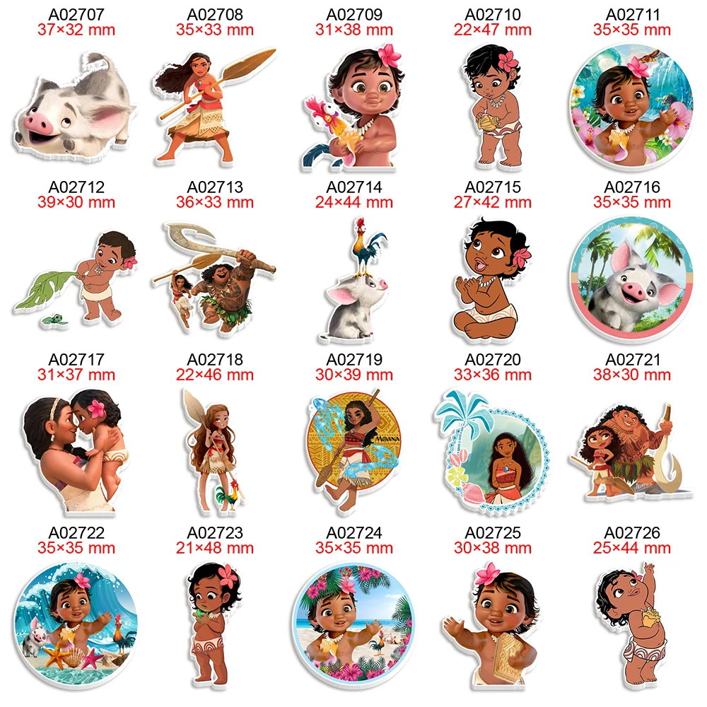 

DIY Craft Supplies Moana Printed Disney Planar Resin Flatback For Charms Phone Case Decoration