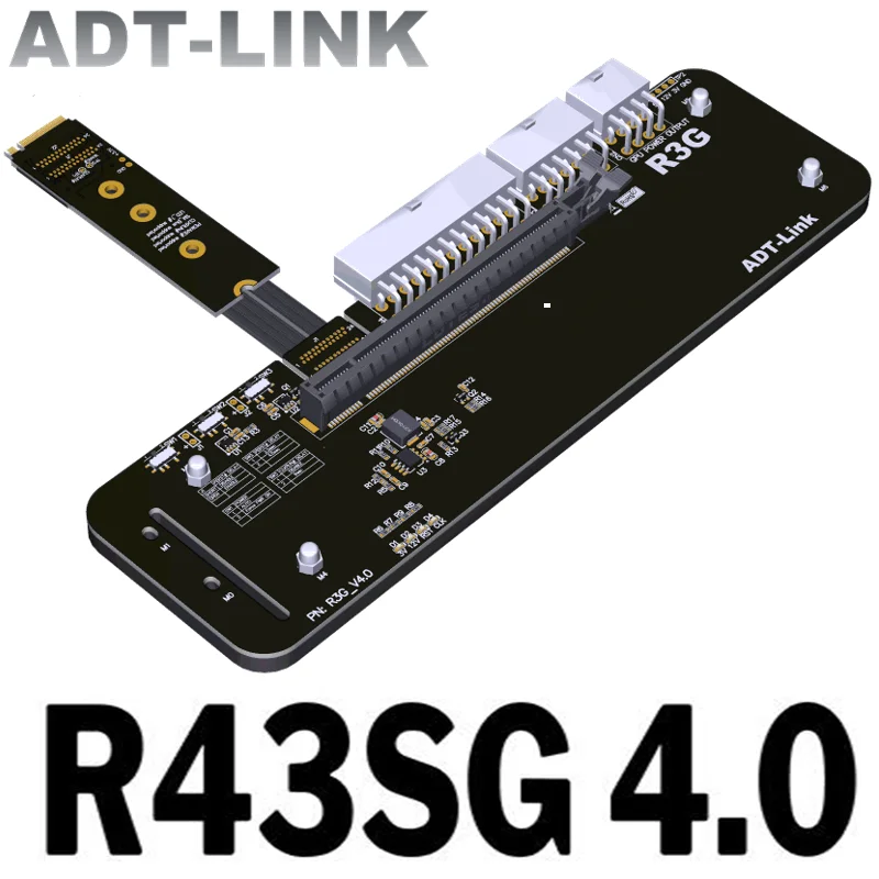 Adt R43sg 4.0 m. Nvme para Pcie 4.0×16 Conector Pci-e 16x para M.2 m Adaptador de Cabo de Extensão Chave Egpu para Nuc Itx Stx Computador Portátil Cabos de computador e conectores