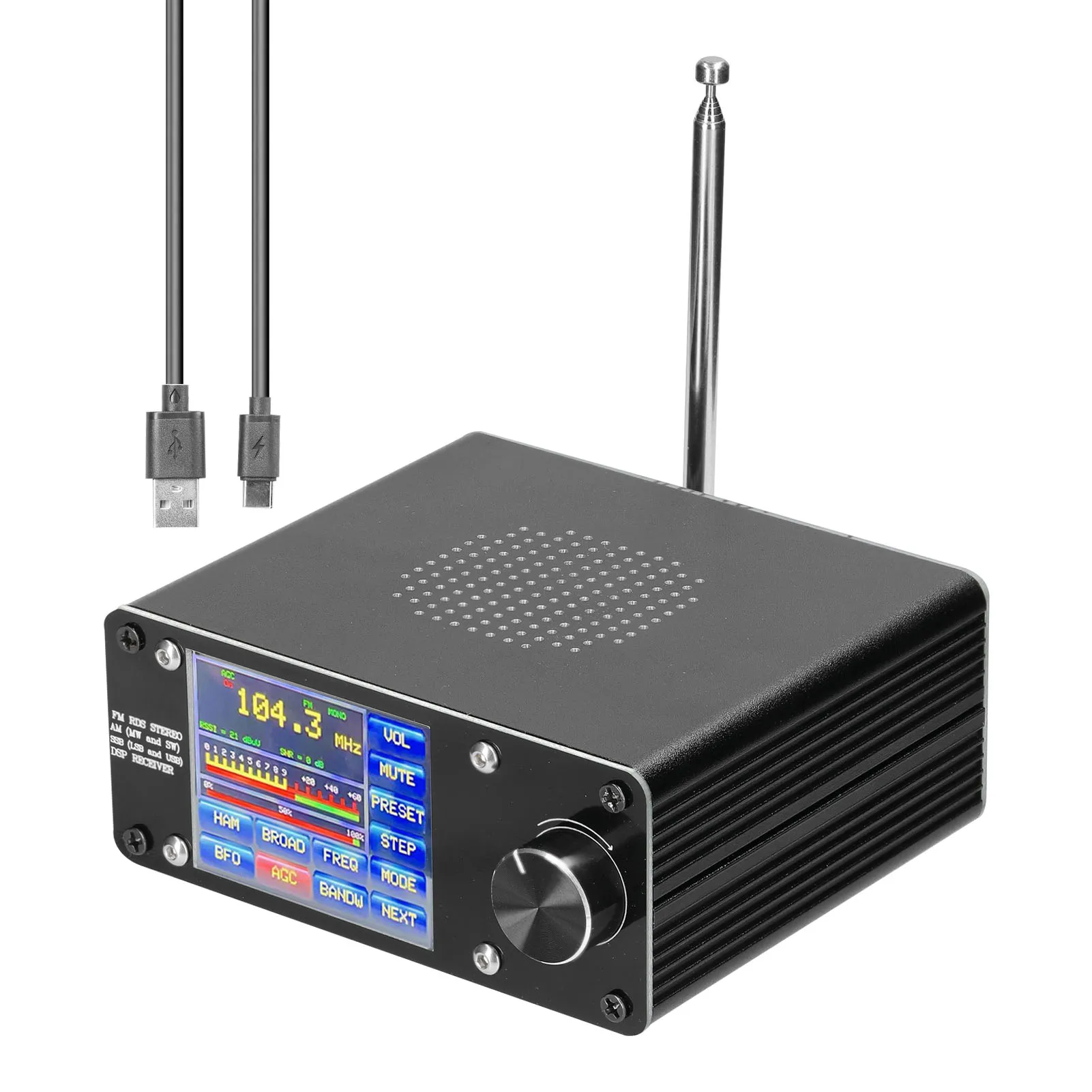 

ATS-100 SI4732/SI4735 полноволновый Диапазонный радиоприемник FM LW (MW & SW) SSB (LSB & USB) с поддержкой широкополосного поиска 2,4 дюймов