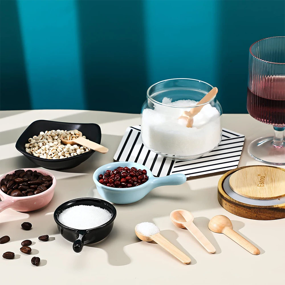 100 шт. деревянные мини-ложки для специй варенья кофе меда чая сахара приправ |