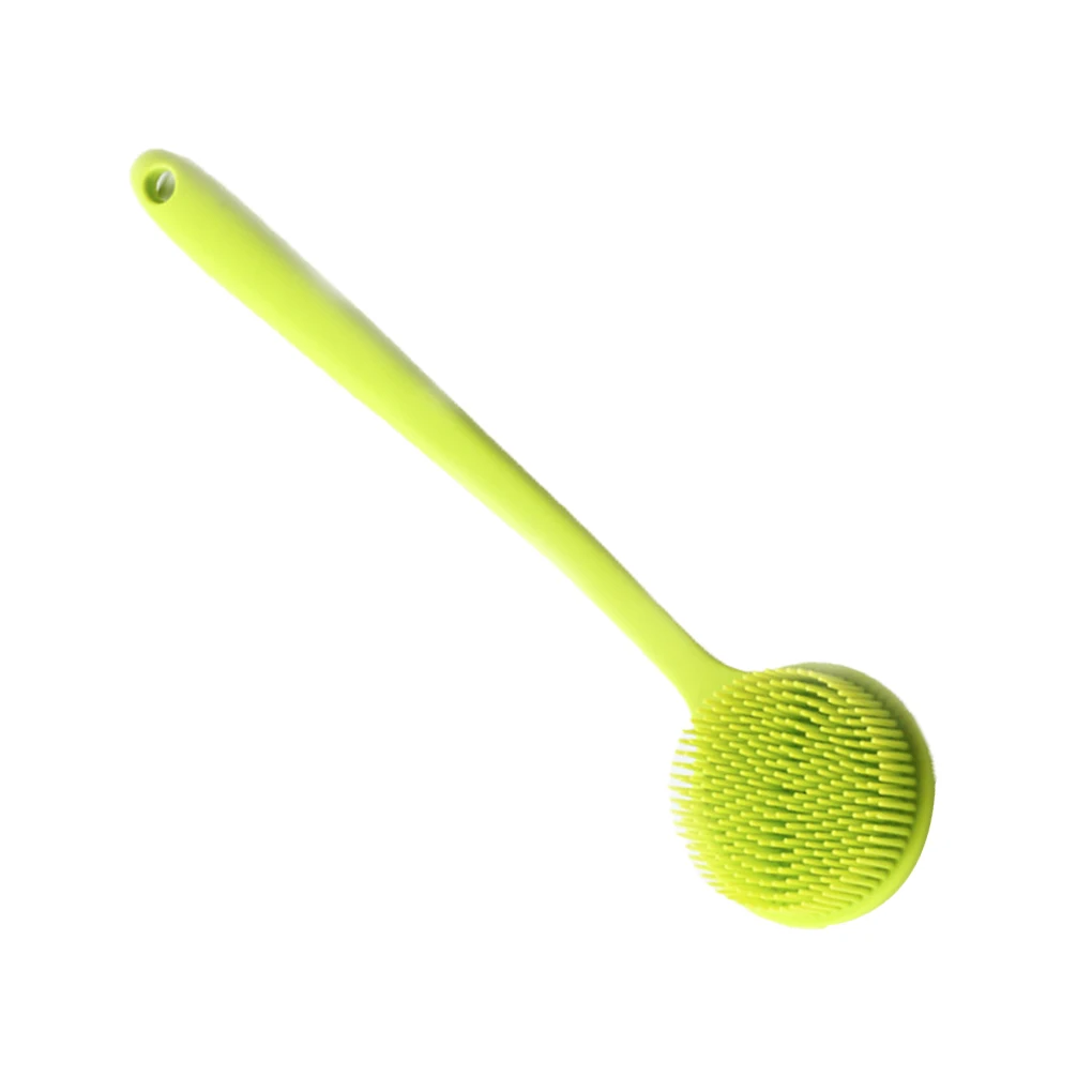 

Flexible Long Handle Silica Gel Two-Sided Bath Massage Brush Back Body Hanging Shower Scrubber