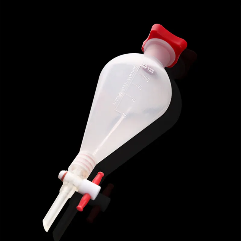 

1PC lab 125ml 250ml 500ml 1000ml Pear-shaped Plastic Separatory PP funnel with PTFE Piston Laboratory Equipment