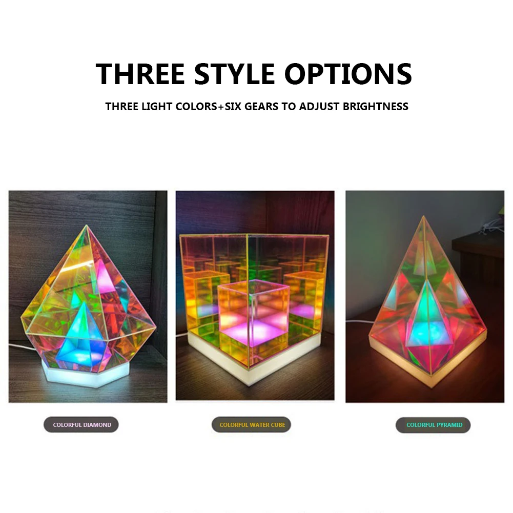 

LED Night Lights USB Charging Acrylic Stand Table Lamp Dimmable Button Switch Easy Installation for Home Furnishing Decoration