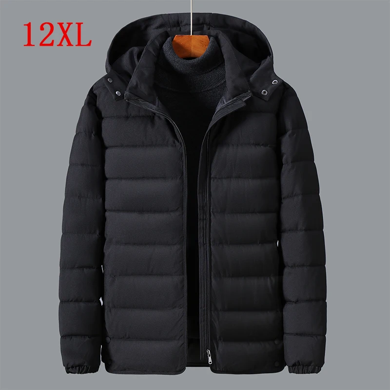

Толстые теплые парки с капюшоном, мужская верхняя одежда, мужские осенне-зимние куртки, повседневная одежда, большие размеры 12x l-3xl160kg, 2022