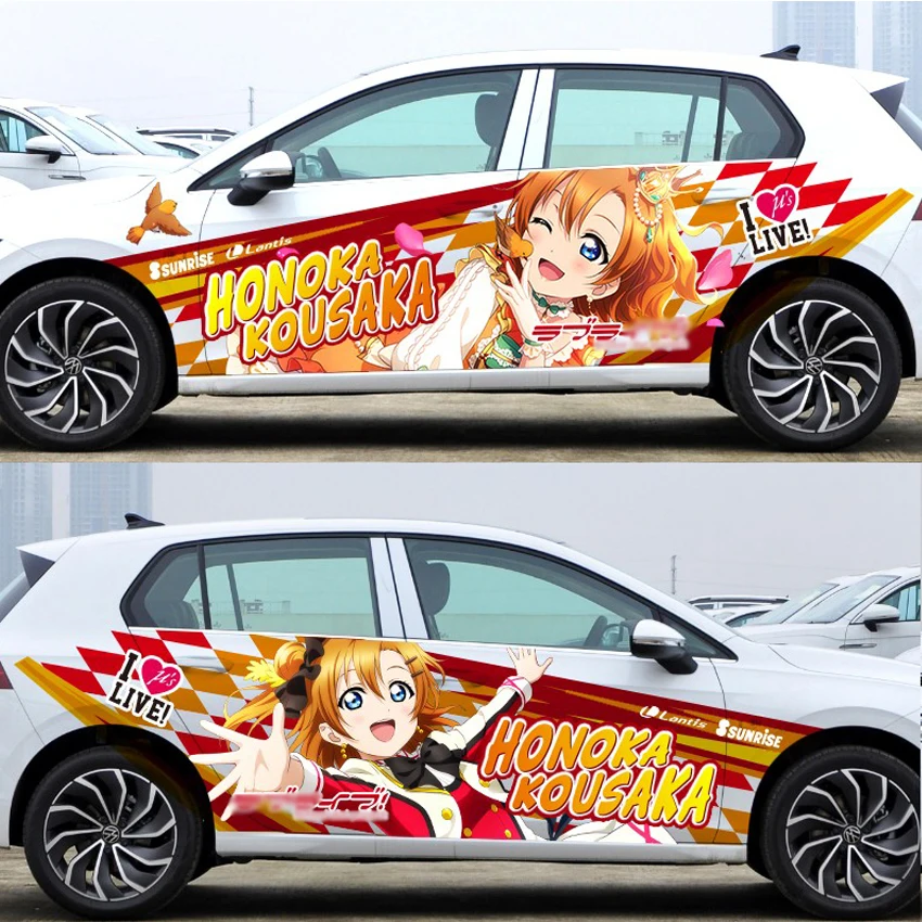 Japan Itasha Vinyl Film Anime Cartoon Car Sticker Kousaka HonokaDoor Side Decals Ralliart Rally Hood Stickers On Car