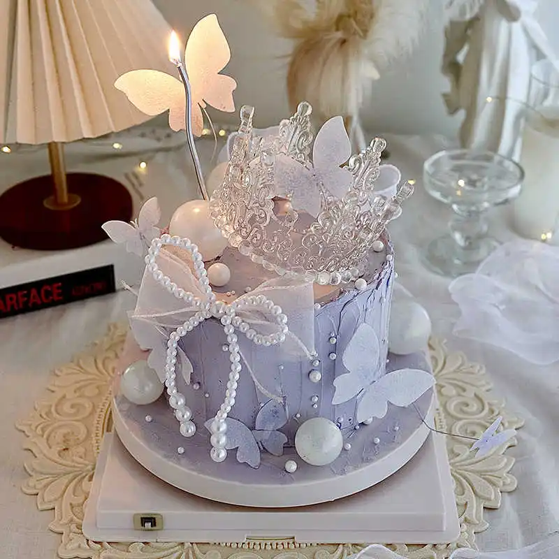 Прозрачная Корона Королева принцесса бант на день рождения вилка День святого