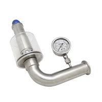 food grade sanitary stainless steel exhaust air release valve with pressure gauge