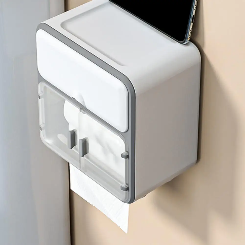 

Useful Tissue Holder Small Drawer Toilet Paper Rack Light Luxury Wall-mounted Tissue Roll Holder Organization