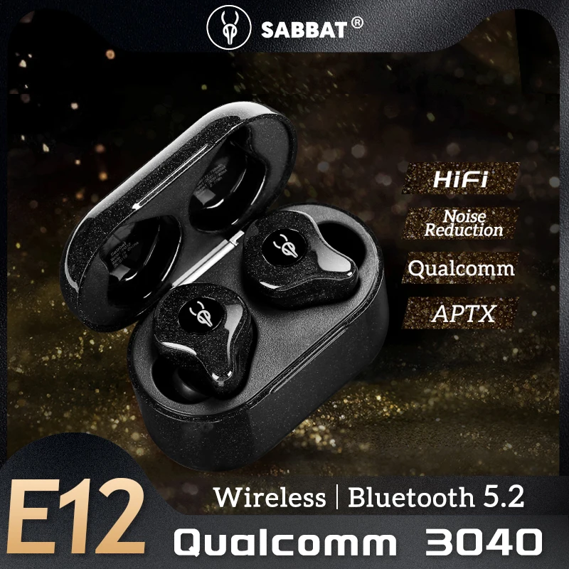 Беспроводные наушники Sabbat E12, ультра беспроводные наушники Qualcomm наушник APTX QCC 3040 BT 5,2, наушники HiFi с шумоподавлением, APTX ACC SBC гарнитура