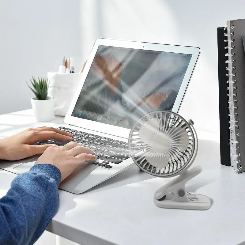 USB Перезаряжаемый Маленький Персональный вентилятор с клипсой для ночного
