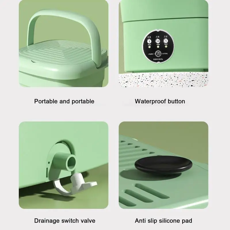 Мини стиральная машина с таймером Складная шайба сенсорным экраном адаптером