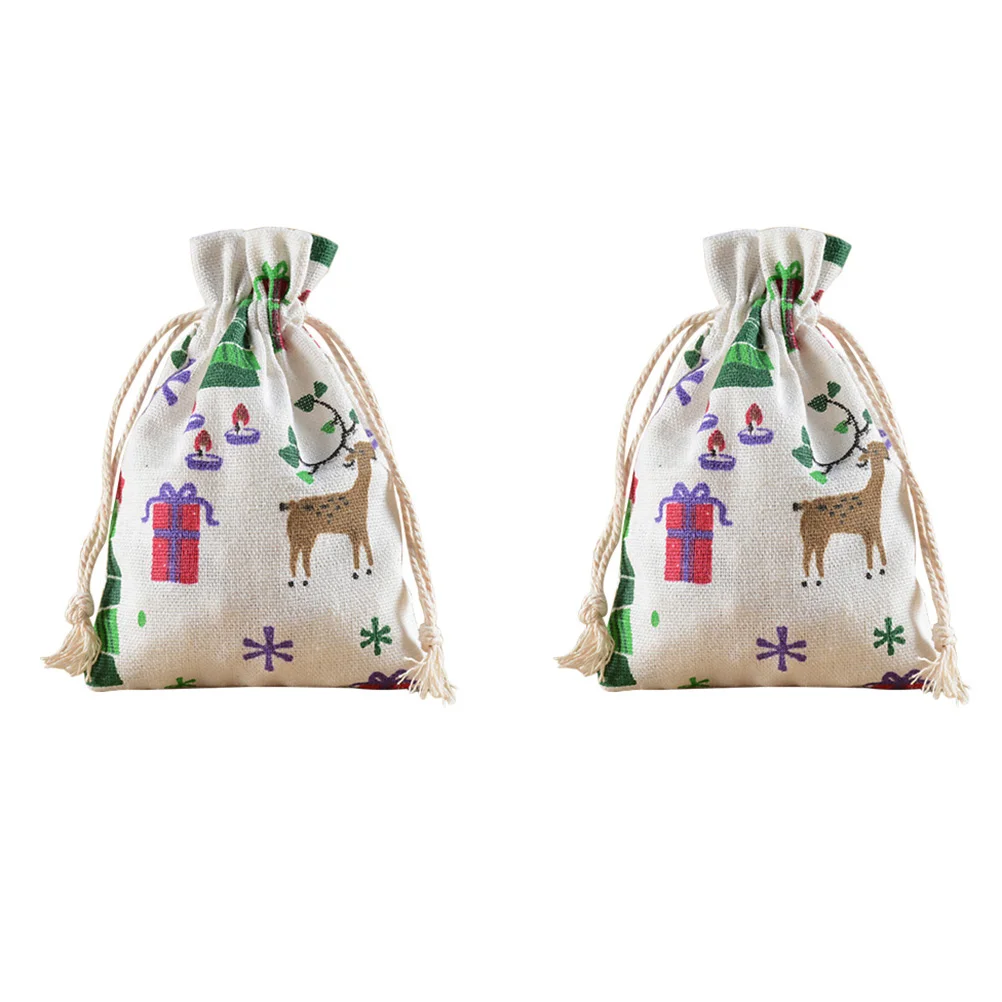 

Bags Christmas Burlap Pouch Drawstring Candy Jewelry Favors Gift Sack Jute Small Storage Bag