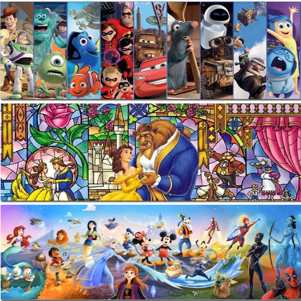 

Disney 5D Diamond Painting Beauty and the Beast Full Diamond Mosaic Cross Stitch Kits Rhinestone Picture Embroidery Home Decor