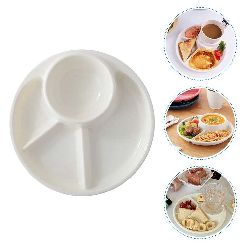 

Plate Divided Serving Tray Dish Platescompartment Salad Platter Appetizer Dinner Breakfast Platters Roundfruit Slimming Trays