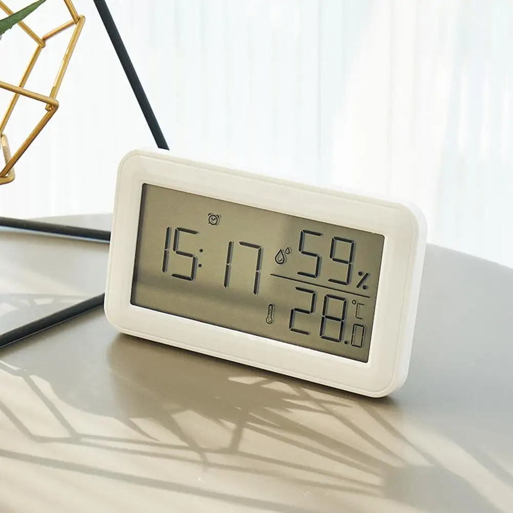 

Digital Alarm Clock Lcd Large Screen Time Date Display Temperature Humidity Monitor Desk Clock for Bedroom Office Wholesale